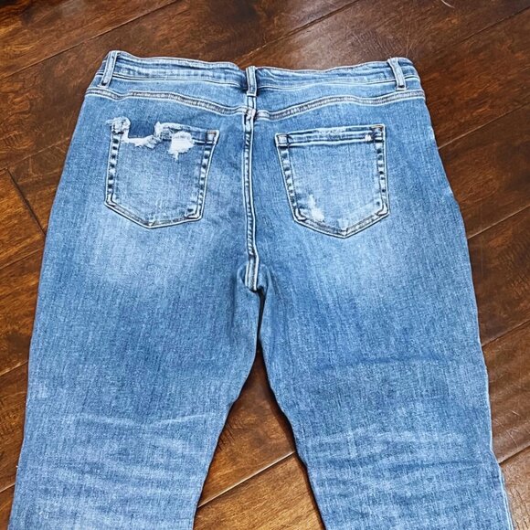 MICA Los Angeles Distressed High Rise Straight Leg Jeans 31 - Picture 7 of 7